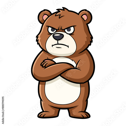 Angry bear with arms crossed Vector
