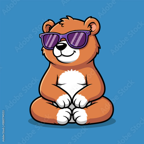 Cool bear wearing sunglasses Vector