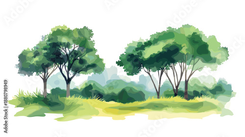 Nacunday National Park. Nacunday National Park hand drawn watercolor illustration