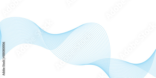 Abstract horizontal glowing blue line wave background