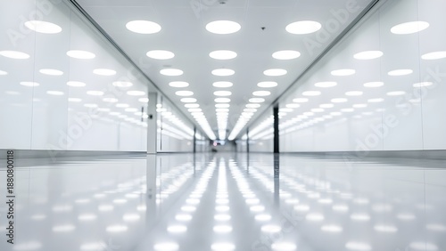 Medical facility interior with modern lighting design
