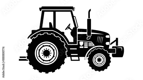 Classic Agricultural Tractor Vehicle Isolated on a White Background