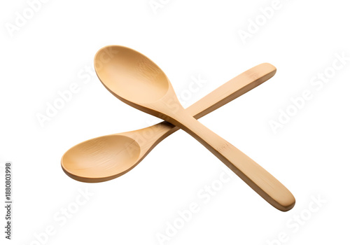 Natural bamboo spoons crossed for cooking preparation