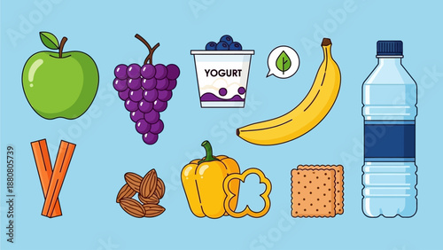 Healthy Office Snack Choices Illustration