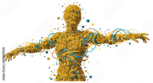 digital human concept representing data integration and artificial intelligence connecting with future technology and innovative solutions