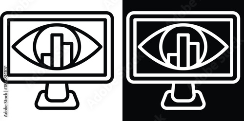 monitoring Two-tone version in black and white background