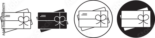 Gift voucher icon in filled, thin line, stroke style. Gift voucher icon outline illustration sign. Gift voucher icon for web and mobile application
