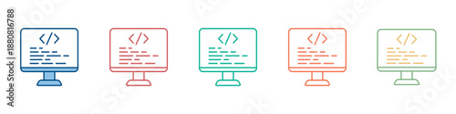 Coding Icon Set Multiple Style Collection