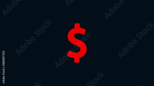 A striking red dollar sign symbolizing finance, wealth, and money on a dark background