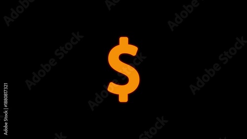 Bright orange dollar sign on a stark black background representing financial concepts
