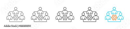 teamwork & collaboration icon set multiple style collection	