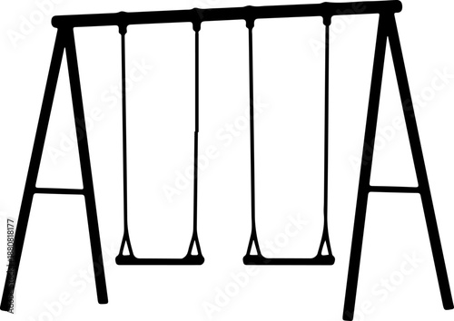 metal swing set with two seats a simple playground equipment