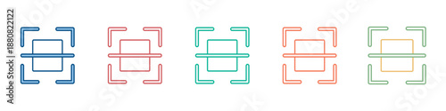 Scan Icon Set Multiple Style Collection