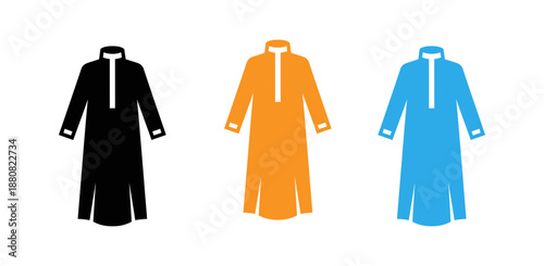 Colorful thobe or dishdasha illustrations