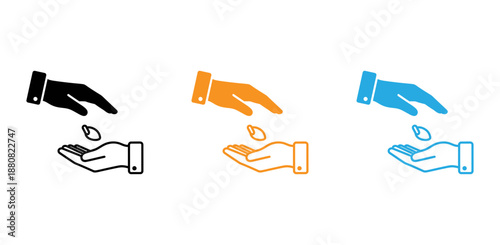 Hand dropping a seedling