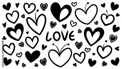 Abstract hearts and love illustration