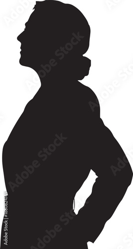 Silhouette of a Woman with Hands on Hips illustration