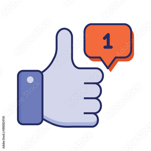 Thumbs Up Lineal Color Illustration Icon Vector for Interface Design