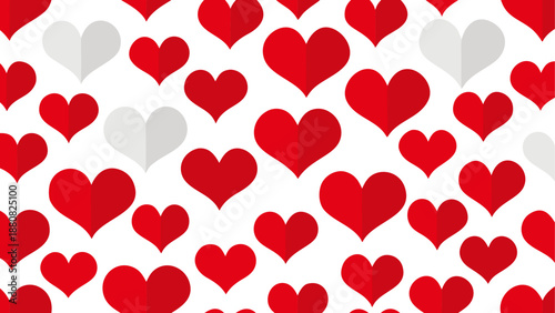 Pattern of red and gray hearts