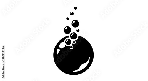 Black Soap Bubble Floating in Air.