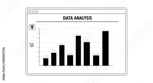 Bar chart on computer screen.