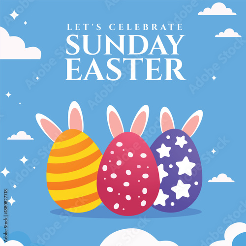 Happy easter day post design