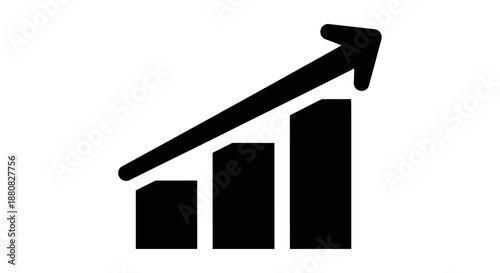 Black bar chart with rising arrow 2.