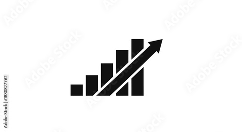 Black bar chart with rising arrow 1.