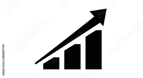 Black bar chart with rising arrow 3.