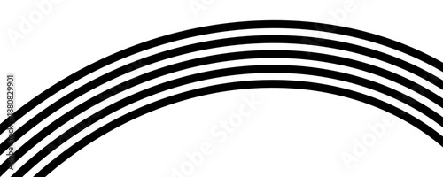 Black on white abstract perspective line wave stripes with 3d dimensional effect isolated on white.