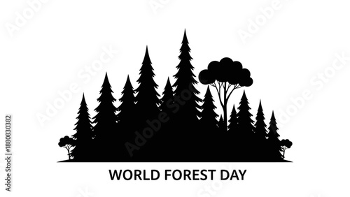 Silhouette Forest Trees World Forest Day.