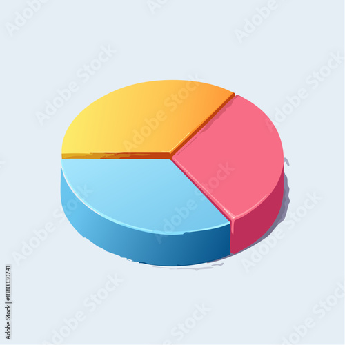 Diagramme circulaire 3D – illustration vectorielle de répartition en quatre segments colorés