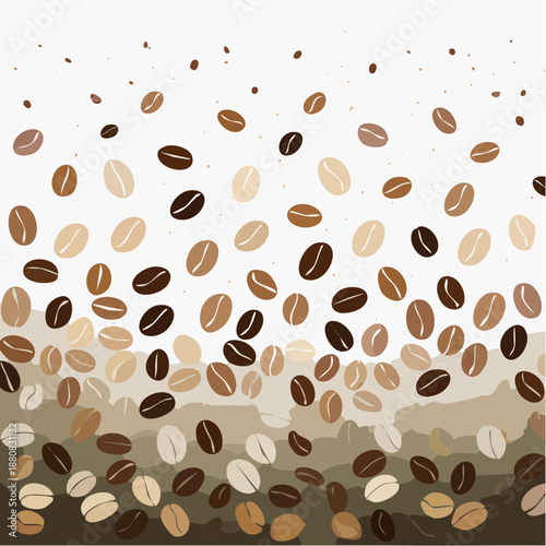 Grains de café colorés – motif stylisé sur fond clair
