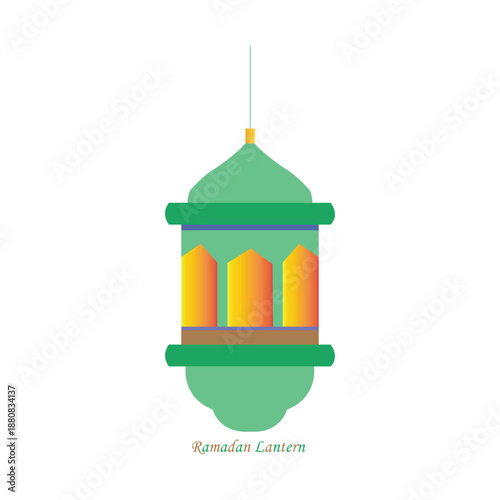 Decorative Ramadan Lantern Minimal Vector Illustration on White