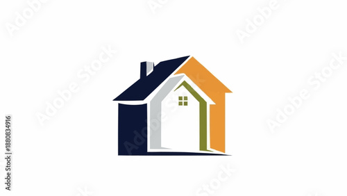 Colorful Abstract House Logo Design.