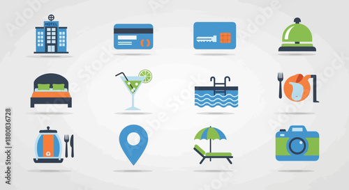 Travel and tourism icons set.