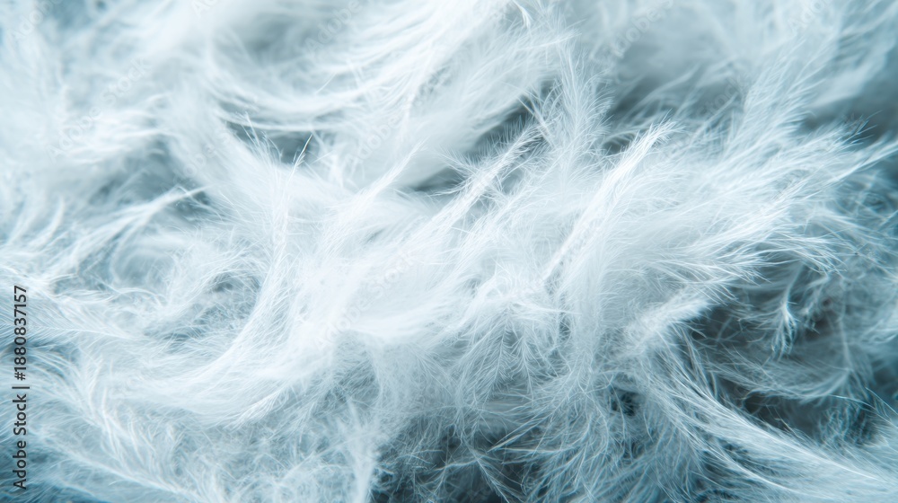Obraz premium Soft white fibers rest on a blue surface during daylight hours