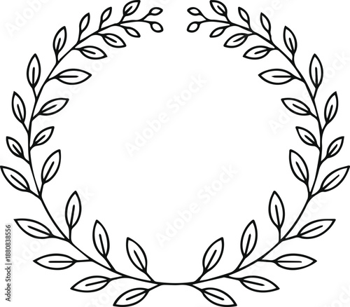 laurel wreath vector emblem for logo certificate and badge design