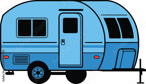 camper vintage caravan vector graphic mobile home travel emblem badges