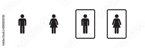  set male and female gender icon. Vector male and female toilet signs with trendy design eps 10