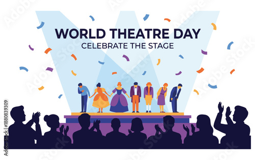Vibrant theatre performance celebrating World Theatre Day with audience
