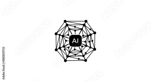 Artificial Intelligence Network Node Icon.