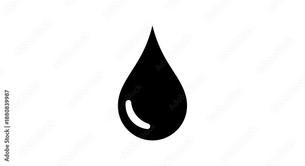 Fototapeta premium Black drop liquid water symbol icon.