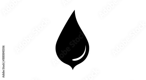 Black teardrop shaped liquid droplet symbol.