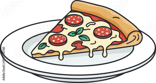 Pepperoni pizza slice illustration