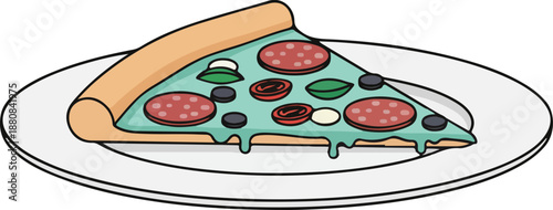 Pepperoni Pizza Slice Plate