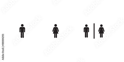 Male female, Man woman, Restroom and washroom icon set.