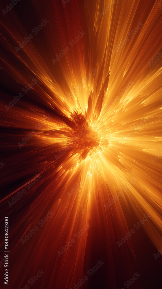 Obraz premium Explosive energy eruption abstract space digital artwork vibrant environment dynamic viewpoint concept of chaos