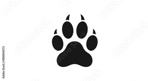 Black bear paw print symbol icon.