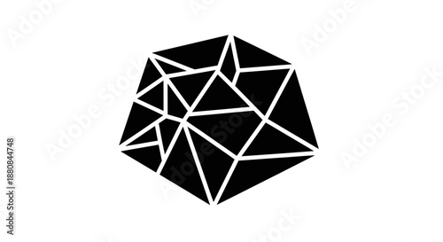 Black geometric polygon shape symbol.